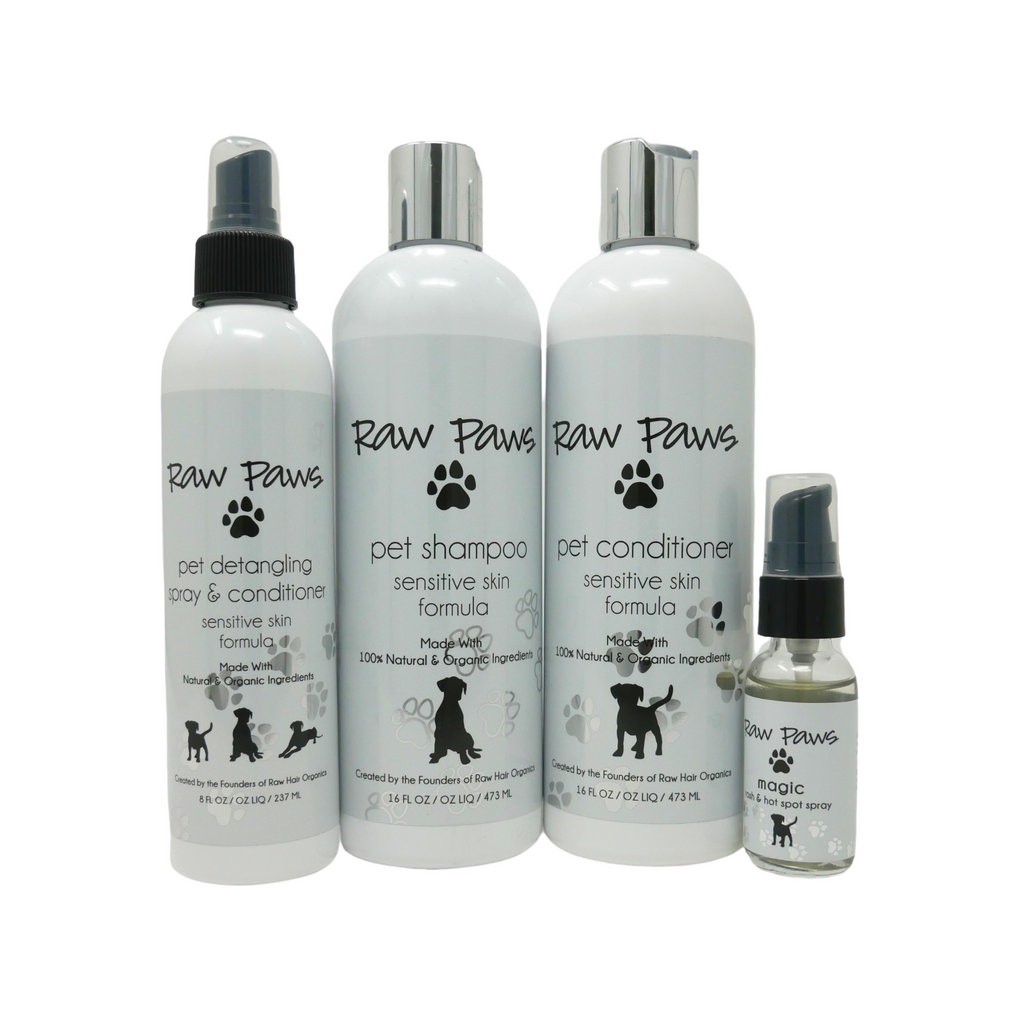 Raw Paws Natural & Organic Complete Pet Care Kit for Sensitive Skin